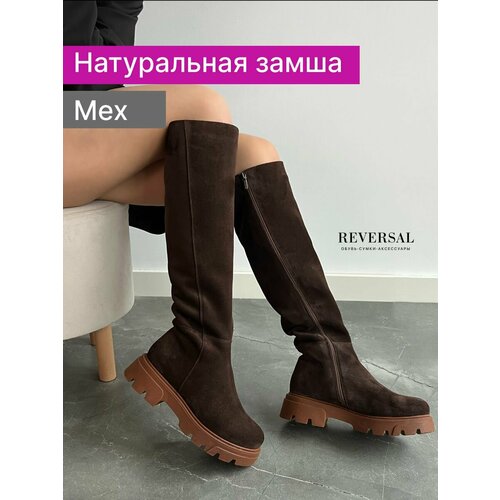 фото Сапоги reversal 011008m, полнота f, размер 39, коричневый