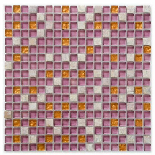 Мозаика Diva mosaic VIOLET GOLD стекло\камень 305*305*8мм, чип 15мм