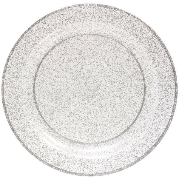 Тарелка одноразовая 18 см «Блестки серебро» в наборе 3шт