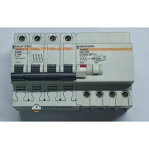 Schneider Electric MERLIN GERIN Multi9 C60 Автоматический выключатель C60N 4п 40А D + Vigi C60 4P 30MA Multi 9 утечки на землю модуль