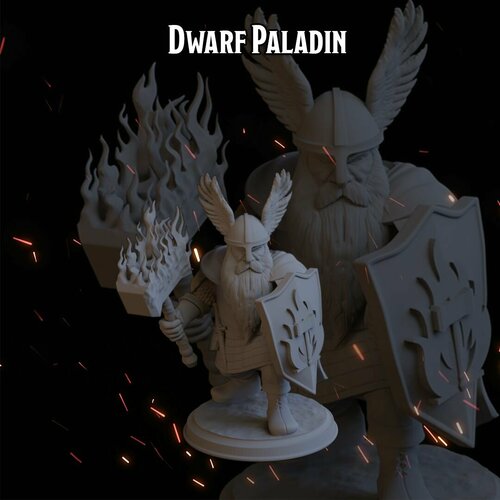 Паладин Дварф мужчина 41,3мм фигурки/миниатюры (ДнД, DnD, D&D, Dungeons & Dragons, Pathfinder, Подземелья и Драконы, Wargames) воин дварф мужчина 43 3мм фигурки миниатюры днд dnd d