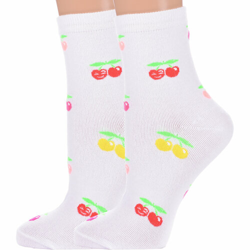 фото Носки красная ветка, 2 пары, размер 23-25, белый