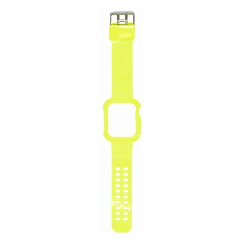 ремешок для apple watch w21 42 44 45 мм силиконовый с кейсом оранжевый Ремешок для Apple Watch W21 42/44/45 мм (силиконовый с кейсом) желтый