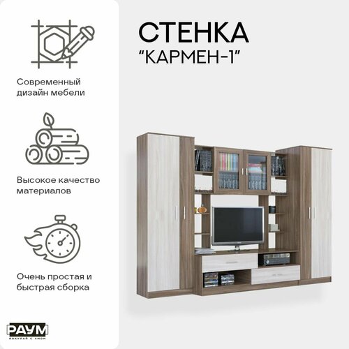 Раум покупай с умом / Мебель для гостиной, стенка в гостиную Кармен-1, 2700х560х1900