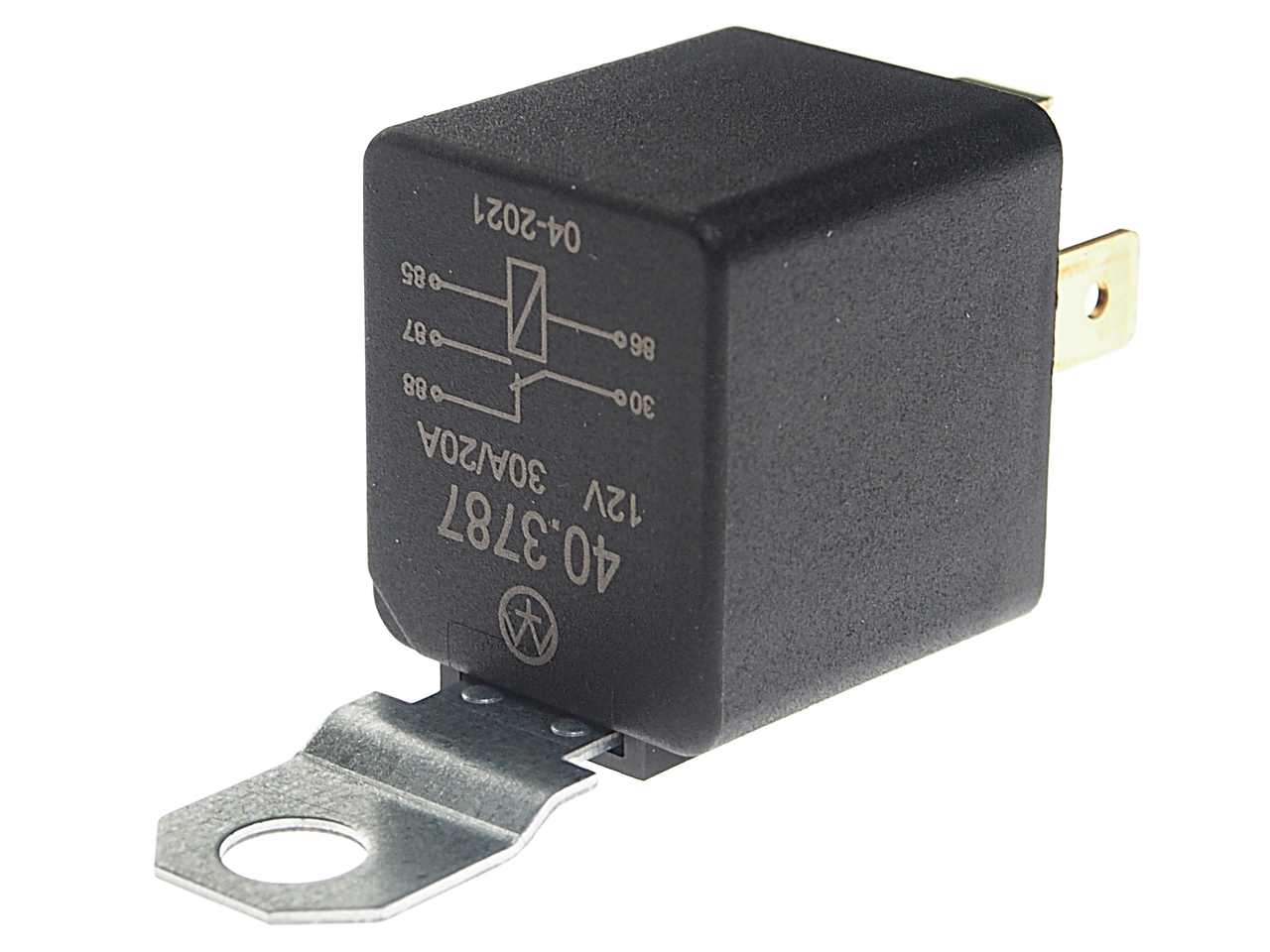 Реле электромагнитное 12V 5-ти контактное 20/30А с кронштейном переключающее энергомаш