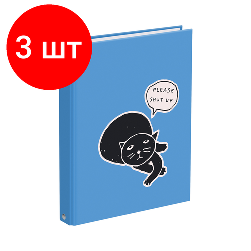 Комплект 3 шт, Тетрадь на кольцах А5, 240л, BG Не мешайте спать, матовая ламинация