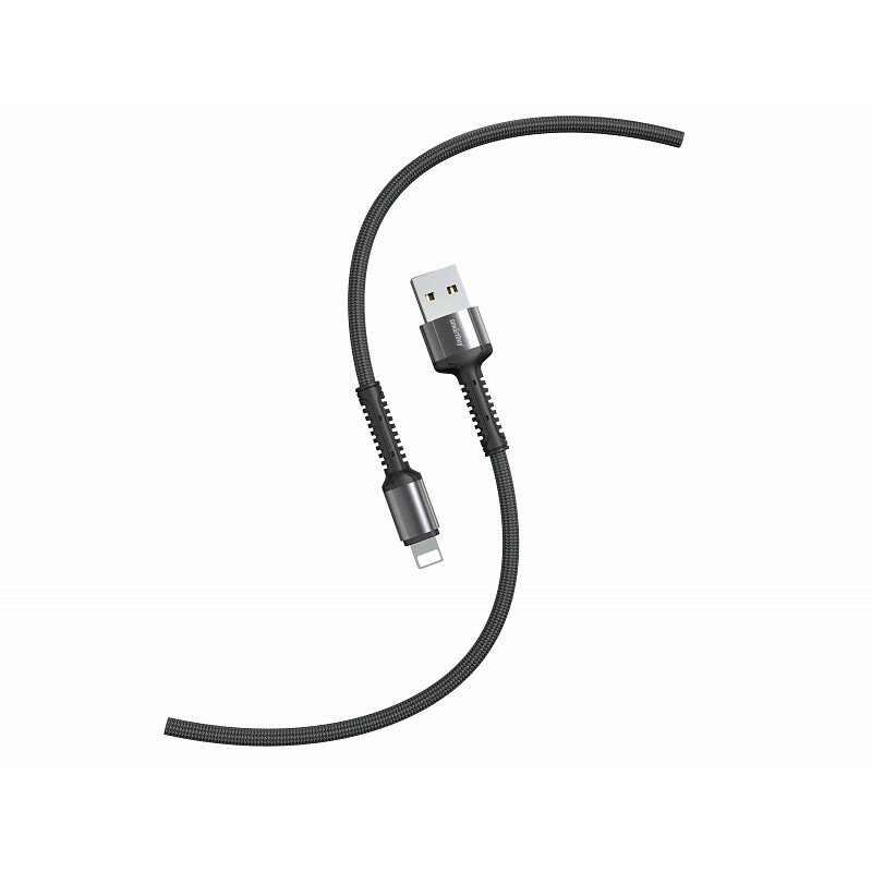 Кабель для зарядки и передачи данных S26 Lightning черн./сер,3 А, PD, нейл,1м, Smartbuy(iK-512-S26bg) — фото 4