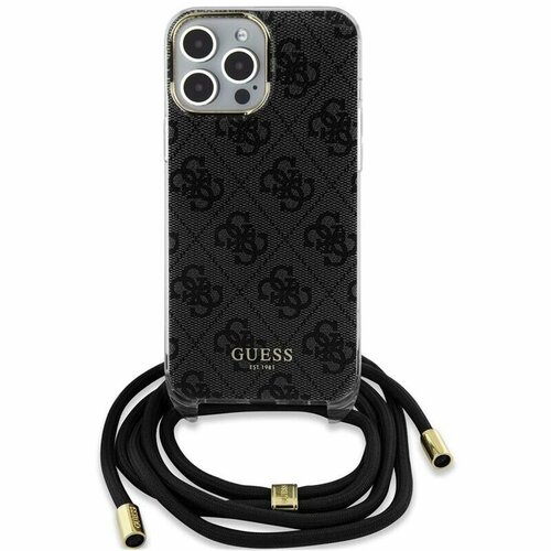 Чехол CG Mobile Guess 4G Printed Crossbody для iPhone 15 Pro Max чёрный