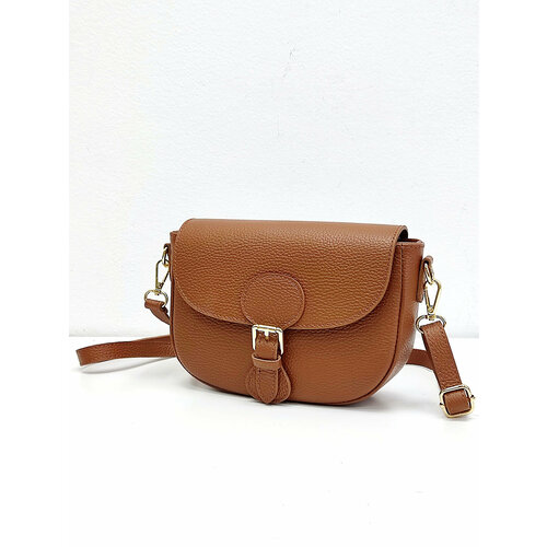 фото Сумка седло steffalini, фактура зернистая, коричневый