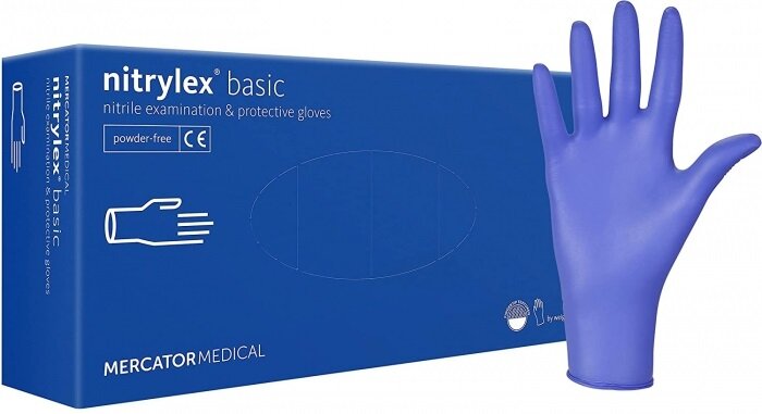 Перчатки нитриловые, синие Mercator Nitrylex, 50 пар, Размер XL