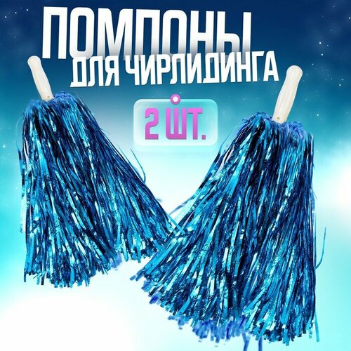 Помпоны 2 шт цвет синий 555₽