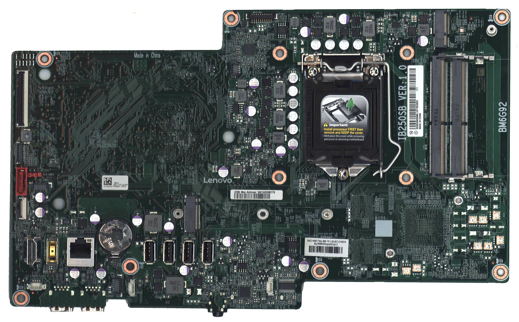 Материнская плата Lenovo Intel KBL B250 UMA, WIN DPK