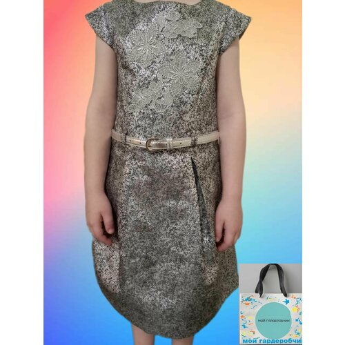 Платье Карамелли, размер 128-64-57, серебряный