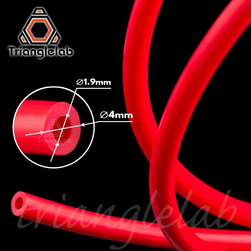 Фторопластовая трубка (PTFE) 4х19мм красная (Trianglelab) 1 метр