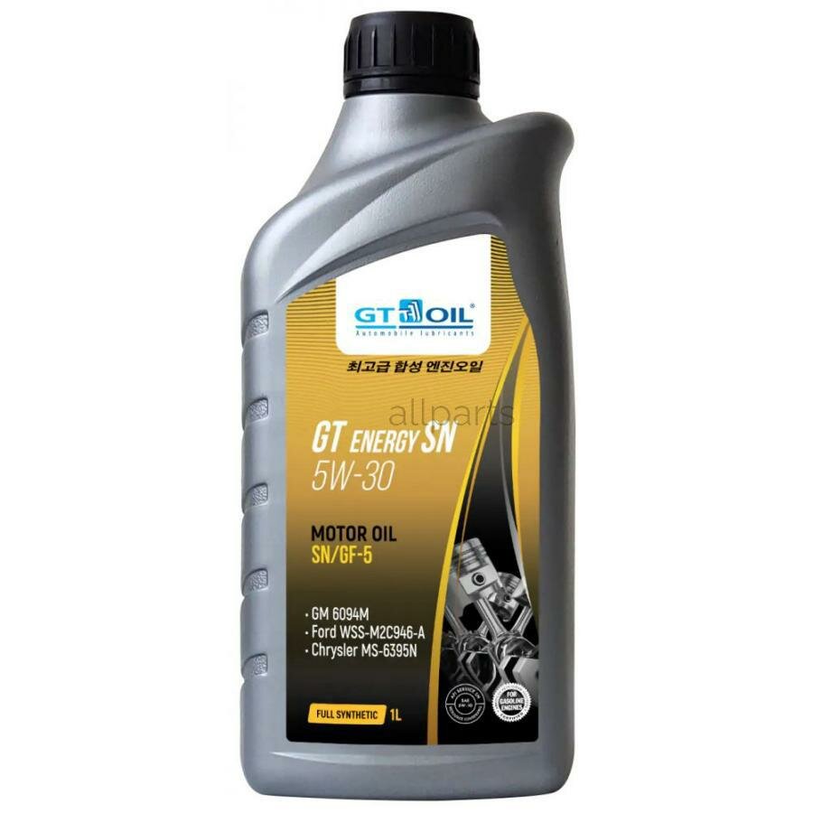 GT OIL 8809059407240 Масло моторное 5W30 GT OIL 1л синтетика GT Energy SN