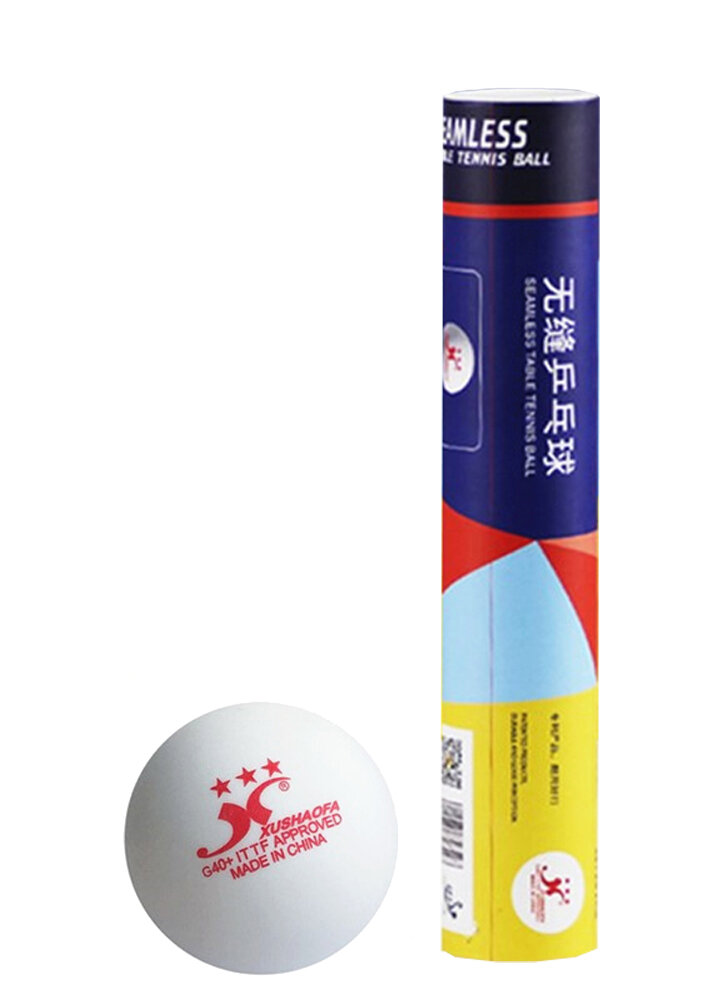 Мячи для настольного тенниса XUSHAOFA 3*** 40+ бел. 6 шт. в цилиндре