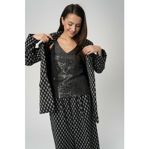 фото Майка oxy land майка пайетки с двух сторон, размер xl, экрю