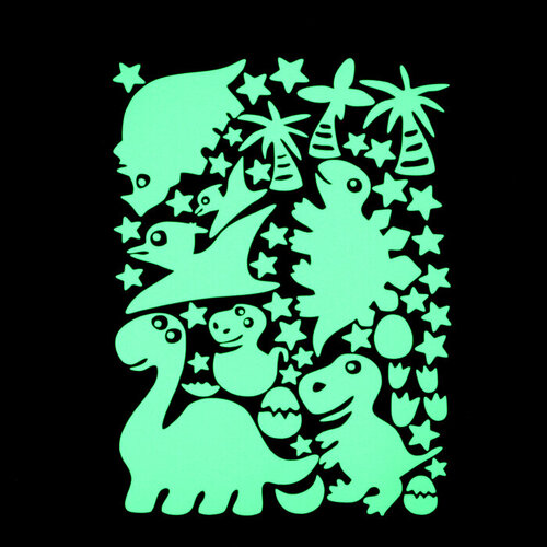 SUI Наклейка 3Д интерьерная светящаяся Динозаврики 3020см 684₽