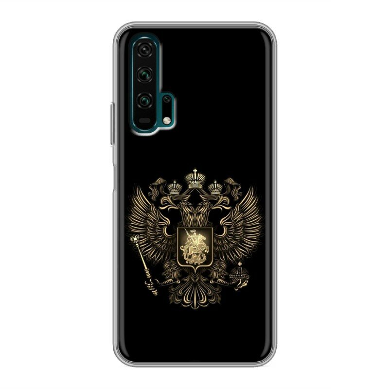 Дизайнерский силиконовый чехол для Huawei Honor 20 Pro Флаг и герб России