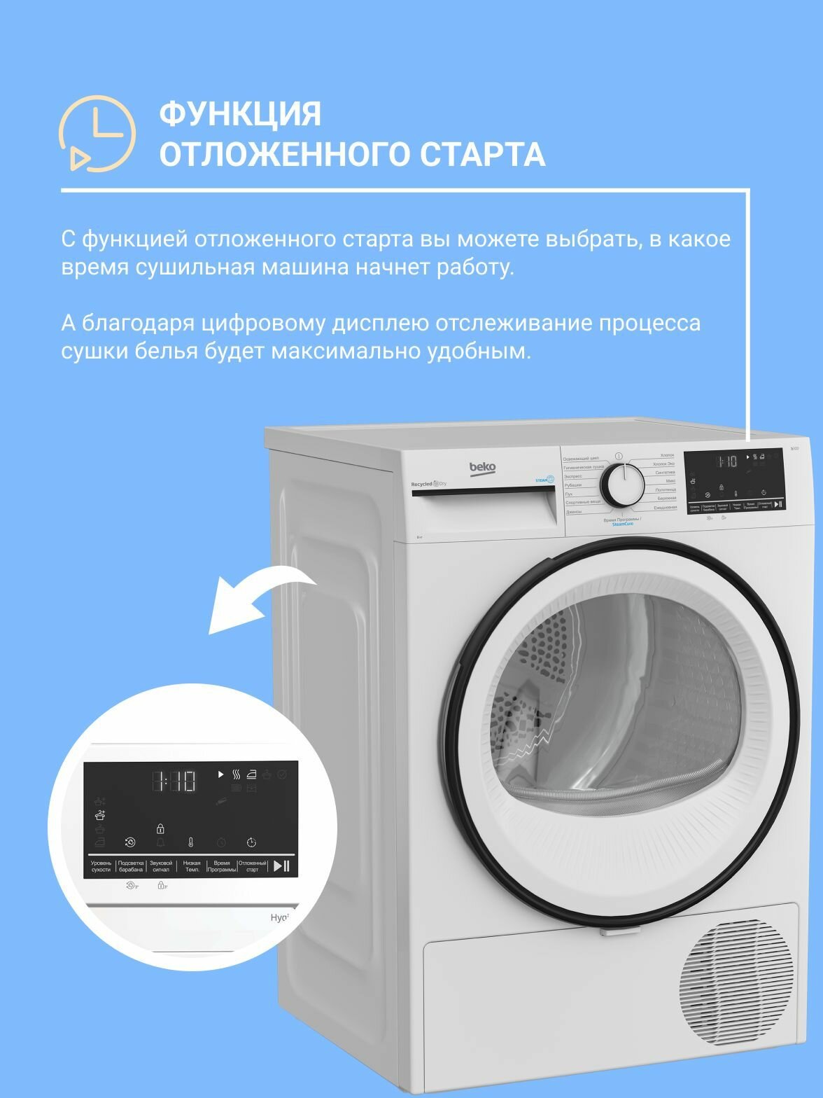 Сушильная машина Beko B3T68230