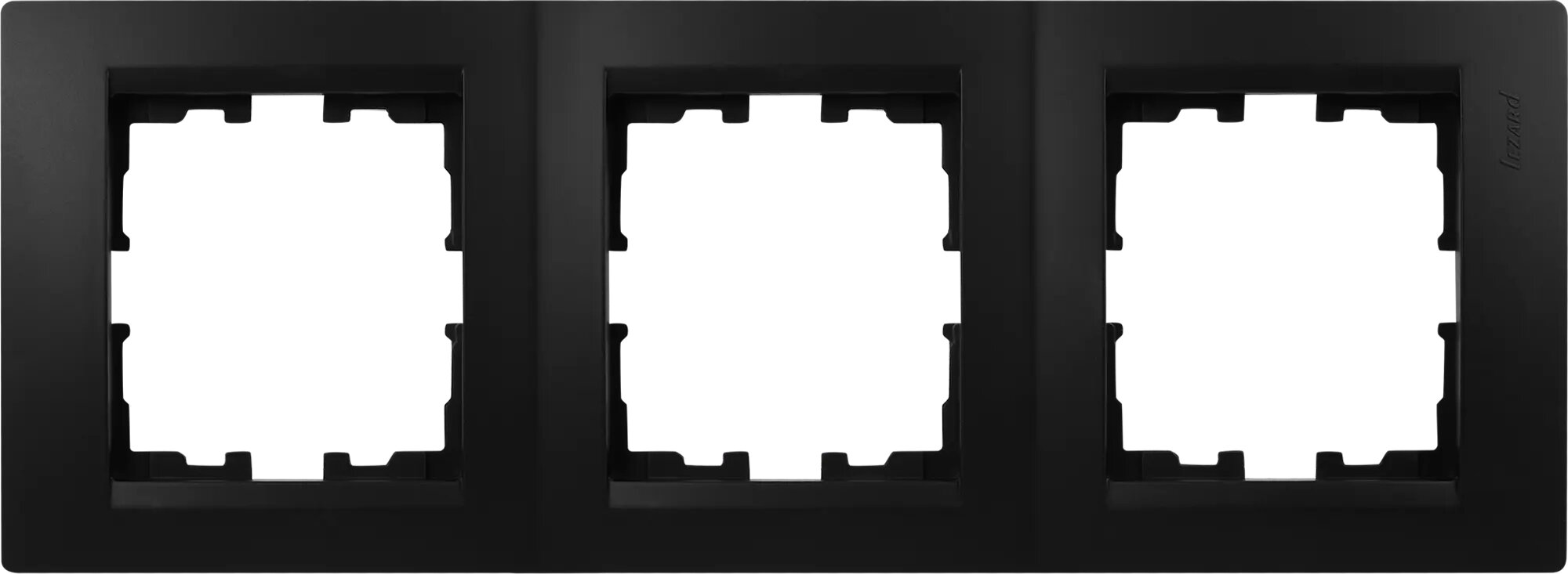 Рамка для розеток и выключателей Lezard Karina 3 поста горизонтальная цвет черный бархат