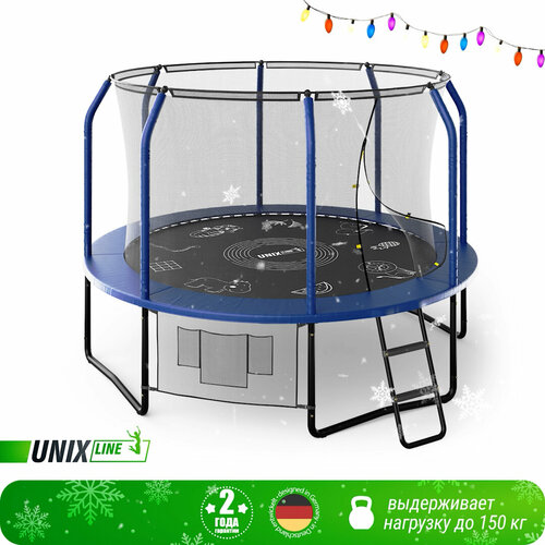 Каркасный батут Unix Line 10ft Supreme Game 305х305х256 см , blue