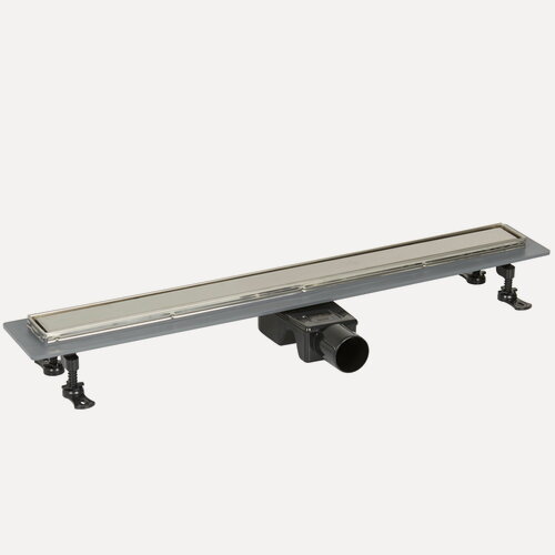 Изображение товара Трап линейный (душевой лоток) Vimarr YC-2 516YC239011050 900 мм с рамкой из нержавеющей стали, с горизонтальным выходом D50 мм, с решеткой под плитку (перевертыш)