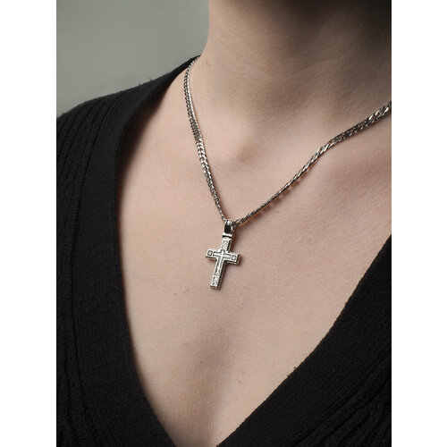 Крестик Елизавета, серебро, 925 проба, размер 3.2 см., серебристый