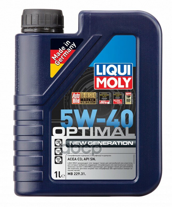 LIQUI MOLY Масло Моторное Синт Optimal New Generation 5W-40 Sn C3 (1Л) 39032