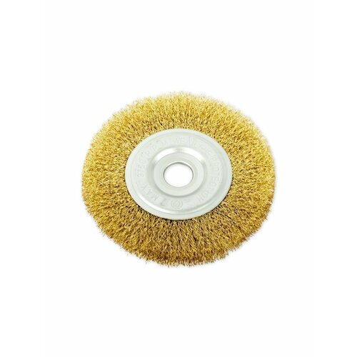 Щетка для УШМ плоская 150 мм посадка 222 мм латунированная проволока 377₽