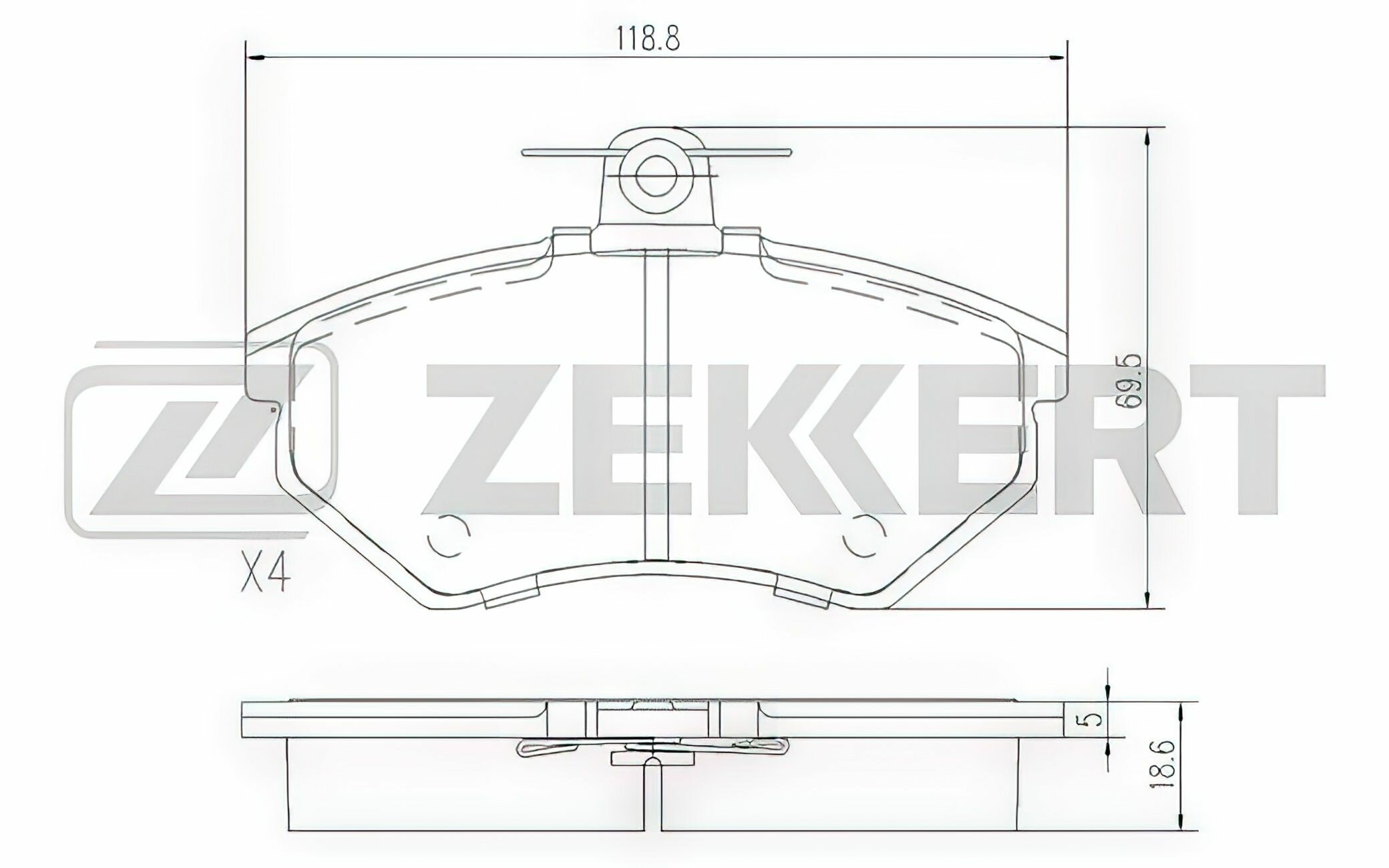 Zekkert Колодки торм. диск. передн. Audi 80 V 93- Seat Ibiza II 96- Chery Amulet I-II 03- VW Golf II-IV 88- Passat III-IV 88-