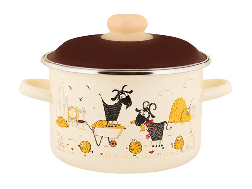 фото Кастрюля эмал 2,0л цил Подворье ТМ Appetite 6RD161M