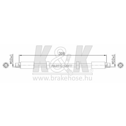 K&K FT0254 Шланг тормозной передн AUDI: A6 (4F) 04- F L+R