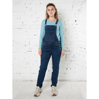 Комбинезон для беременных из джинсы стрейч, классического прямого кроя, силуэт оверсайз. Лямки с возможностью регулировки по  ...