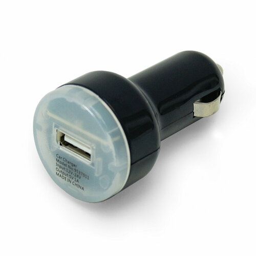 Зарядное устройствой для телефона автомобильное 1USB, зарядка в прикуриватель 1000мА, чёрный Jilion зарядное устройство для автомобиля с usb разъемом и подсветкой автомобильная розетка синий