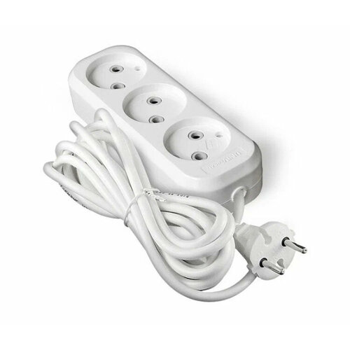 Удлинитель 3 метр, 3 гнездо, б/з 1300вт