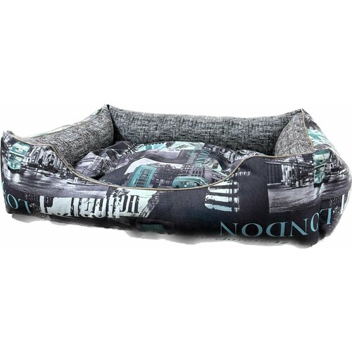 Лежанка с подушкой Дримкэт для кошек и мелких собак. Размер №1: 55*43*16см. Цвет: Лондон