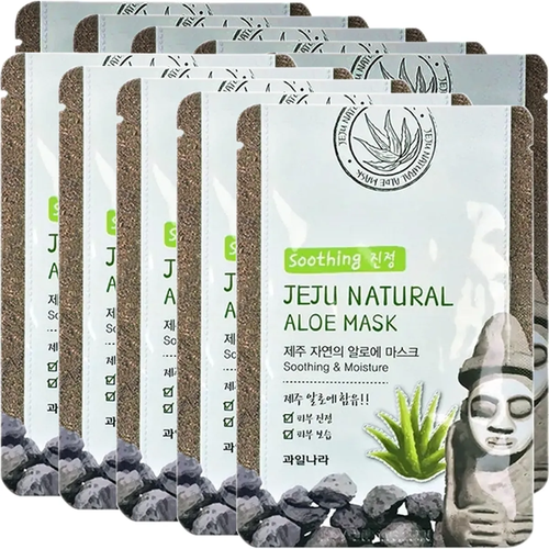Маска для лица тканевая увлажняющая Welcos Jeju Natures Mask Aloe, 20 мл *10 шт (СГ до 10.2024г.)