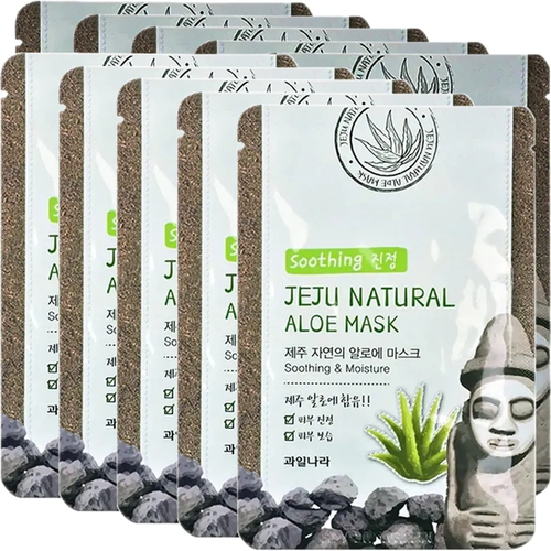 Маска для лица тканевая увлажняющая Welcos Jeju Nature's Mask Aloe, 20 мл *10 шт (СГ до 10.2024г.)