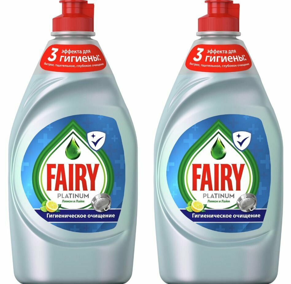 Fairy Средство для мытья посуды Platinum Лимон и лайм 430 мл 2 шт /