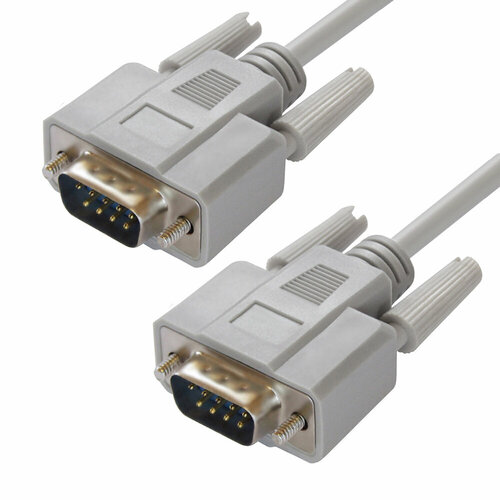 Модемный COM кабель 5 метров RS 232 DB9 серый провод для ПК кабель gcr rs 232 9f rs 232 9f gcr db9cf 15 м 1 шт серый