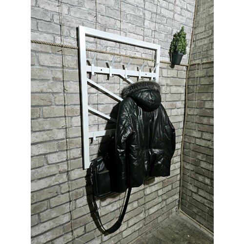 Белая настенная вешалка EasyLoft в стиле лофт с 15 крючками