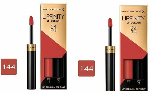 MAX FACTOR lipfinity lip colour Стойкая губная помада и увлажняющий блеск, набор из 2 штук оттенок 144