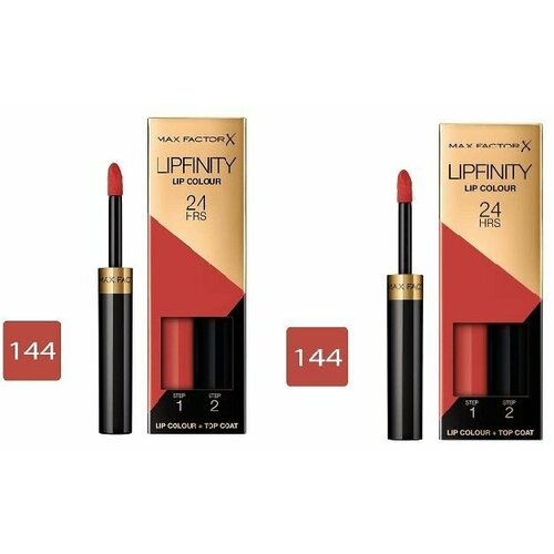 MAX FACTOR lipfinity lip colour Стойкая губная помада и увлажняющий блеск, набор из 2 штук оттенок 144