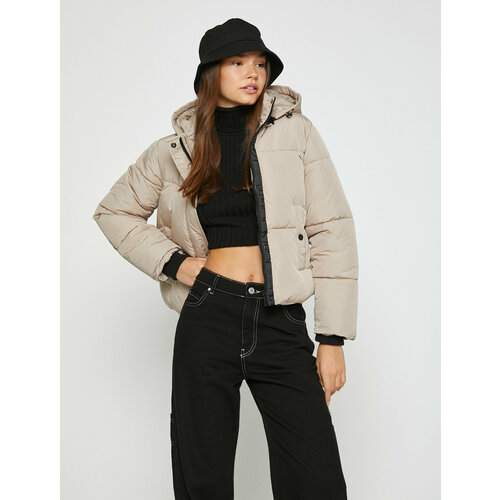 фото Куртка koton, размер 34, бежевый