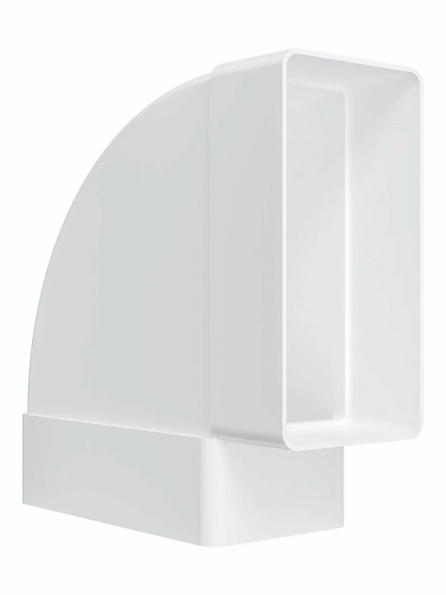 Колено плоское горизонтальное Era 511КГП, 90°, 55х110 мм, белый пластик — фото 1