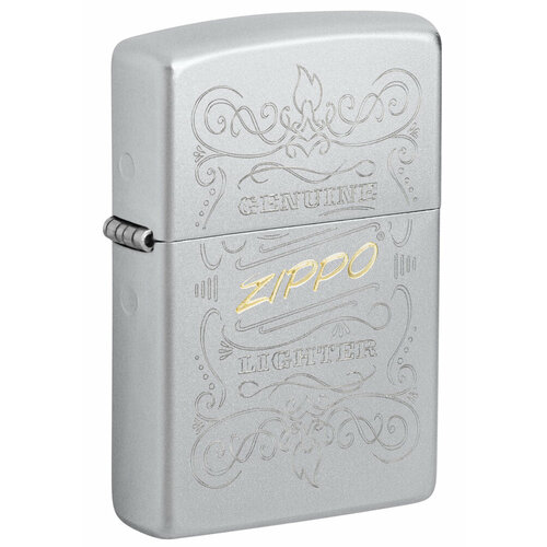 Зажигалка кремниевая с покрытием Satin Chrome, серебристая, Zippo, 48782 зажигалка кремниевая vintage dance с покрытием satin chrome серебристая zippo 48728