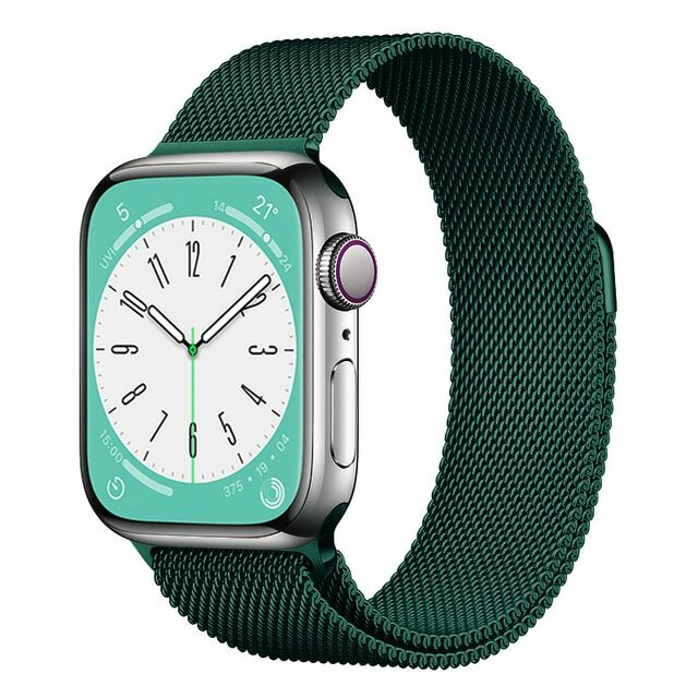 Ремешок миланcкий из нержавеющей стали Milanese Loop для Apple Watch 42/44/45/49 мм, 255мм, на магните, темно-бирюзовый (13)