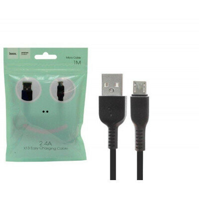 Кабель Micro USB 1м Hoco X13m 2.4A черный