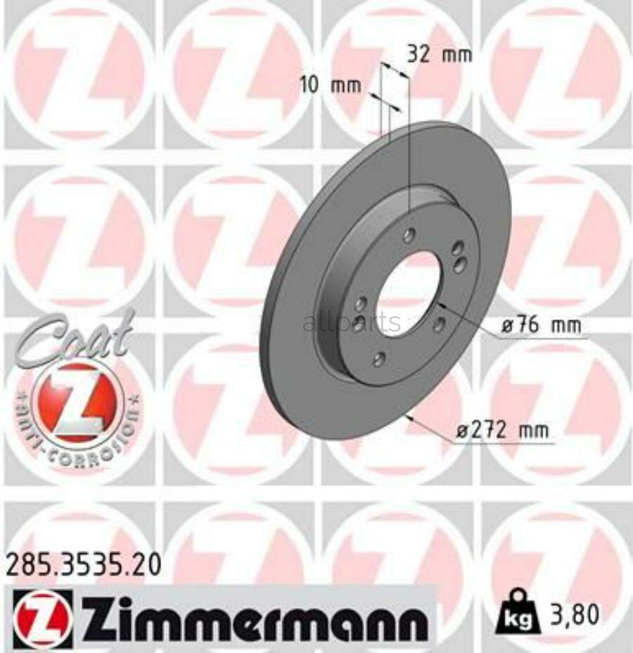 ZIMMERMANN 285.3535.20 Диск тормозной